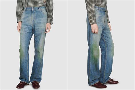 grass stained jeans gucci|Gucci sells grass.